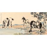 Four horses on the river to XU Beihong