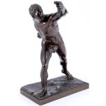 Unbekannter Bildhauer große Skulptur Borghese Gladiator H 47,5 cm,