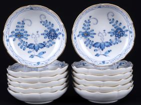 Meissen Indian Blue 12 confectionery bowls 1st choice,