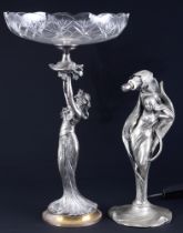 Large figures - centerpiece and table lamp in Art Nouveau,