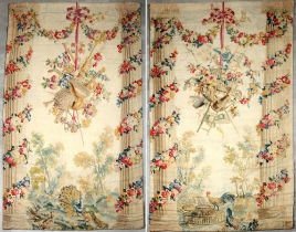 France Louis XVI pair of large tapestries 18th century,