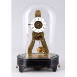 Small skeleton clock 19th century, kleine Skelettuhr im Glasdom,