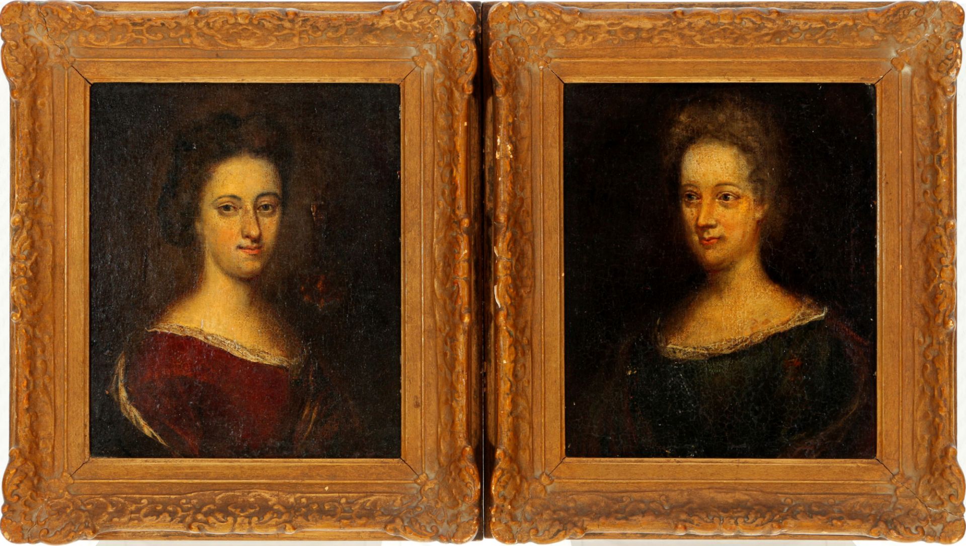 Old master 17th/18th century two ladies portraits, Altmeister 17./18. Jahrhundert, Zwei Damenpotra - Image 2 of 3