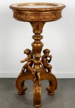 Italien 19. Jahrhundert runder Beistelltisch mit Putten, Italy round side table with cherubs 19th ce