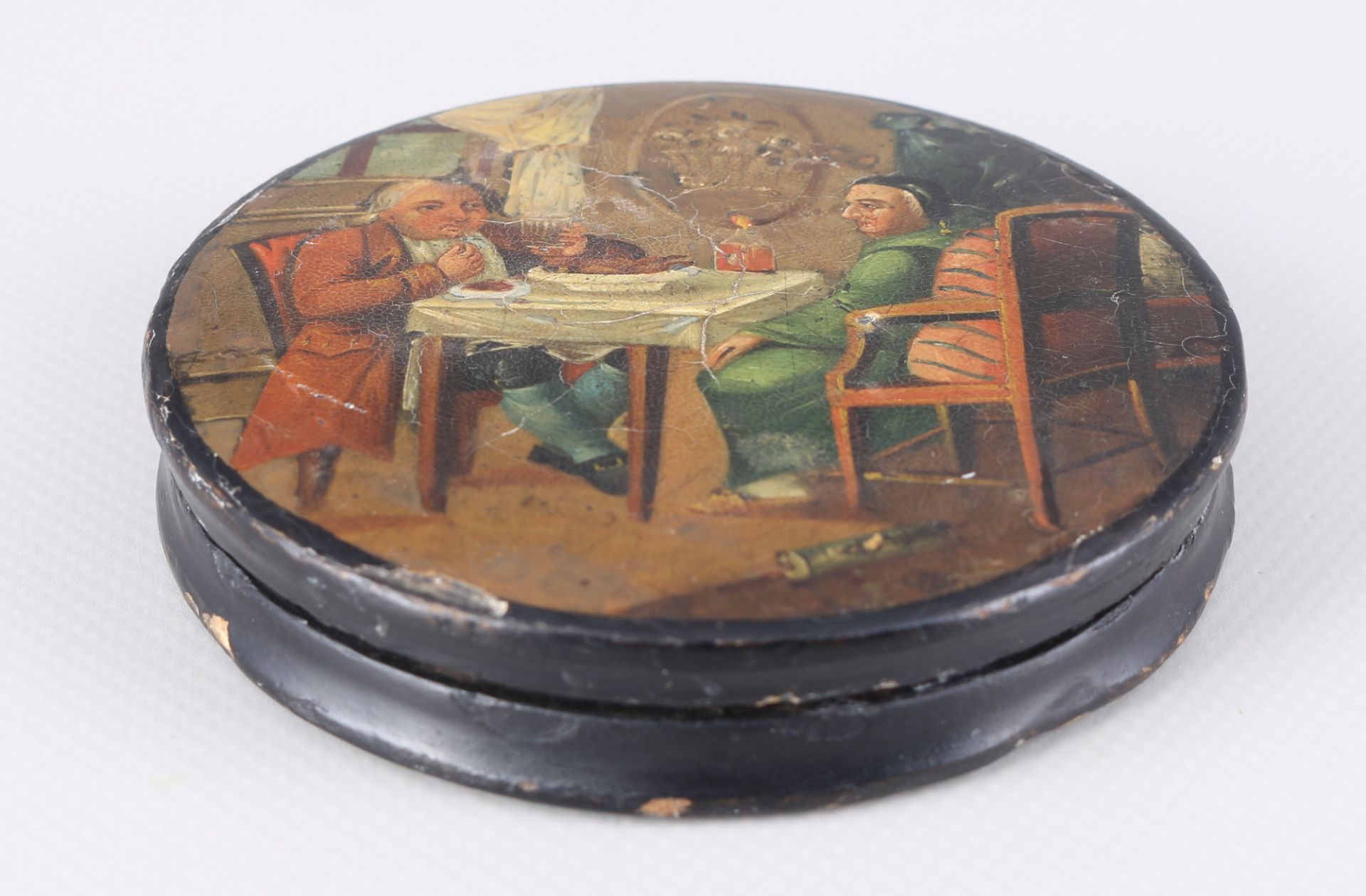 2 lacquer cans of tobacco 19th century, - Image 2 of 5