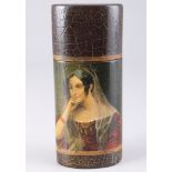 Lacquer box as a cigar case with portrait, 19th century,