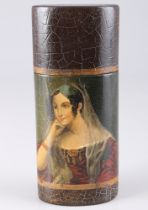 Lackdose als Zigarrenetui mit Portrait, 19. Jahrhundert,