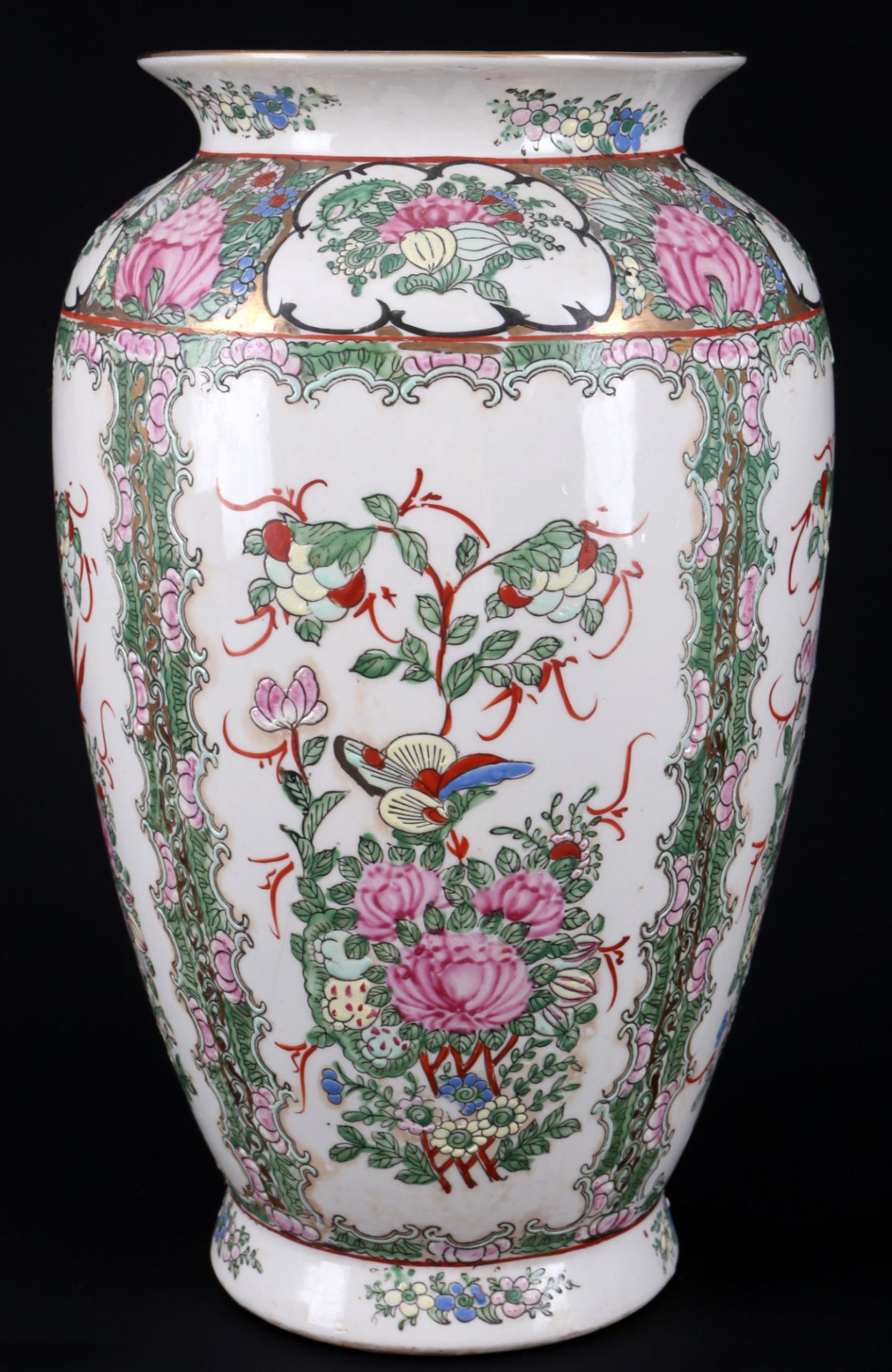 China Familie Rose Vase Tongzhi Periode 19. Jahrhundert, - Bild 2 aus 4