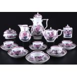 Meissen 18th/19th century Little Teatable Pattern Purple coffee and tea service for 6 persons,