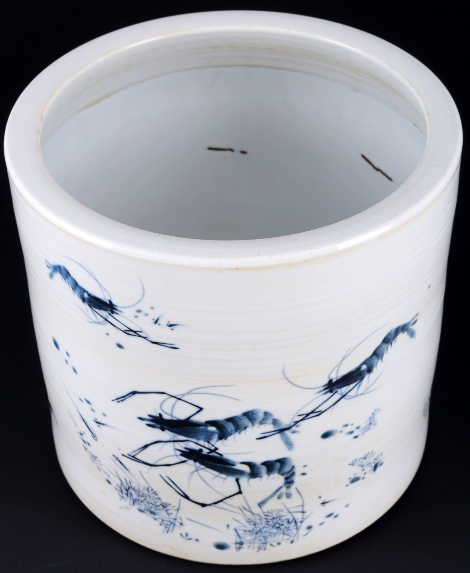 China blue painting Bi Tong vase, 20th century, - Image 2 of 4