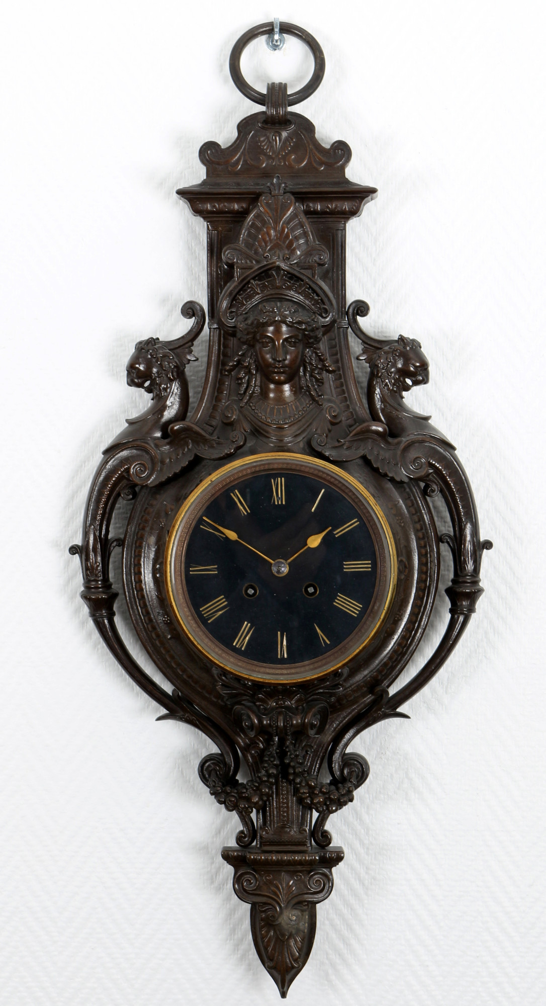 Large wall clock H 77 cm, France 19th century,