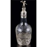 800 silver Art Nouveau liqueur decanter, Schleissner & Söhne, Hanau