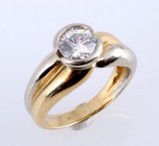 750 Gold Brilliant Ring 1.10ct VVS with IGI Certificate,