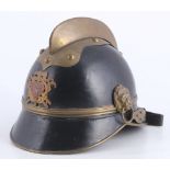 Czech Republic firefighter helmet with Bohemian Lion around 1900/1910,