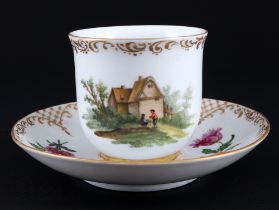Meissen cup with landscape scenery - knob mark,