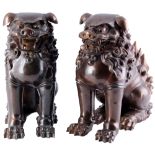 <br>Japan bronze large pair of Shishi guardian lions H 40 cm,