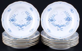 Meissen Indian Blue 12 dessert plates 1st choice,