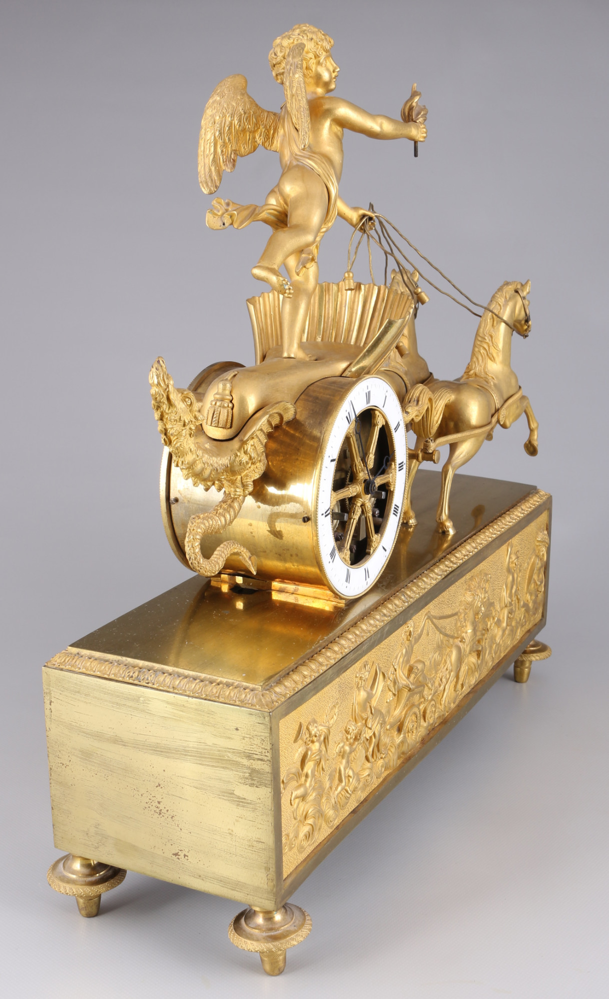 Empire mantel clock Au char de l'Amour, France 19th century, - Image 7 of 9
