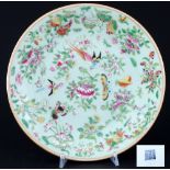 China Family Rose Plate Qing Dynasty around 1830,