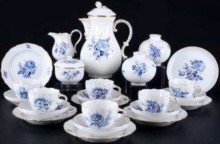 Meissen German Flowers with golden grass coffee service for 6 persons,