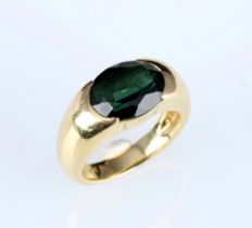 750 Gold Ring with Green Tourmaline,