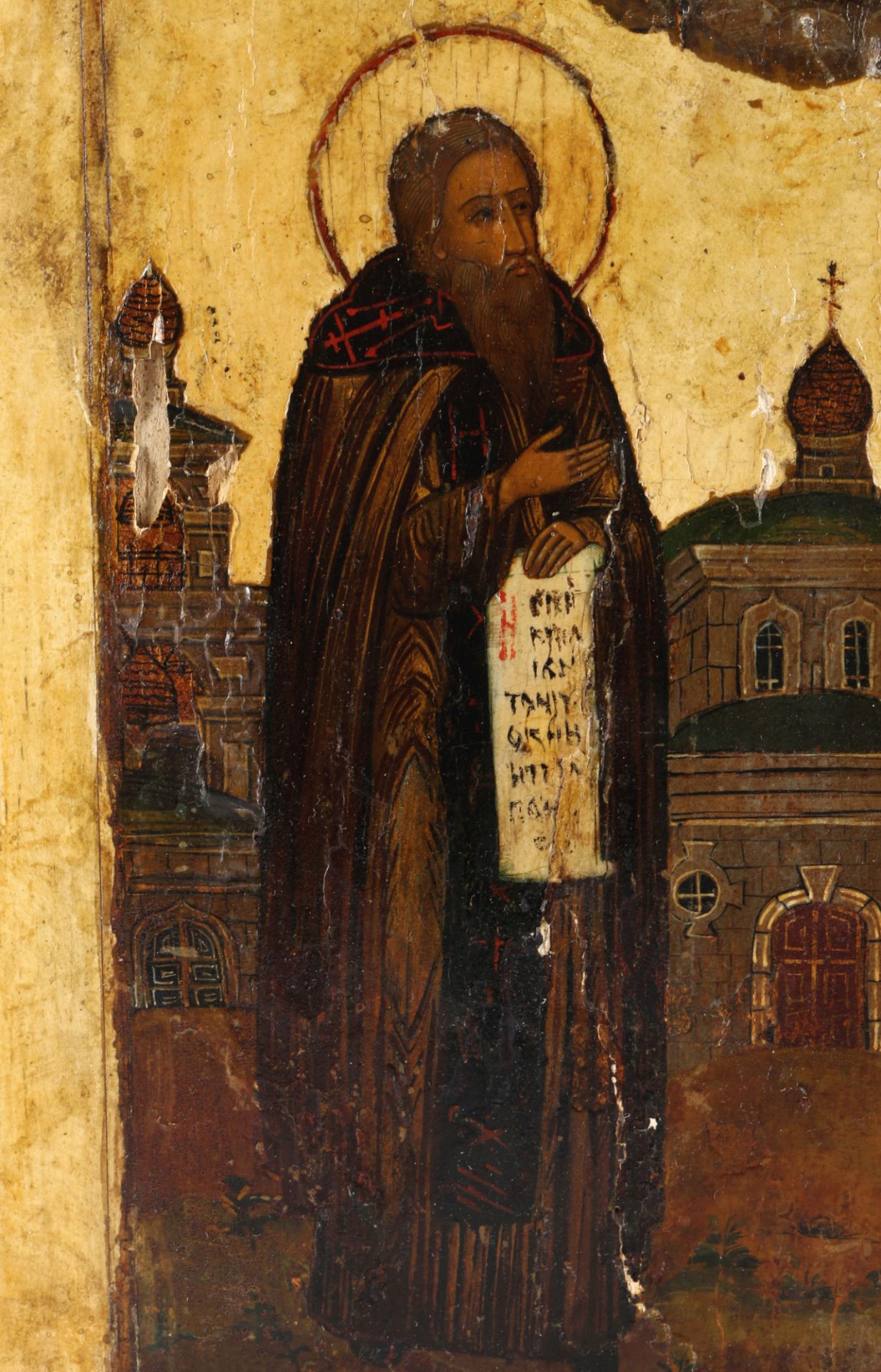 Russland Ikone Heilige Zosima und Savatij 18. Jahrhundert, - Bild 4 aus 6