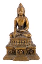 Nepal / Indien Bronze Buddha Tathagata Shakyamuni,