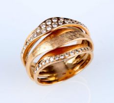 750 Gold Croisé Ring with Brilliant-Cut Diamonds,