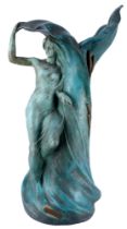 Stefano PIEROTTI (*1964) Terrakotta große Jugendstil Skulptur - Ondine H 71 cm,