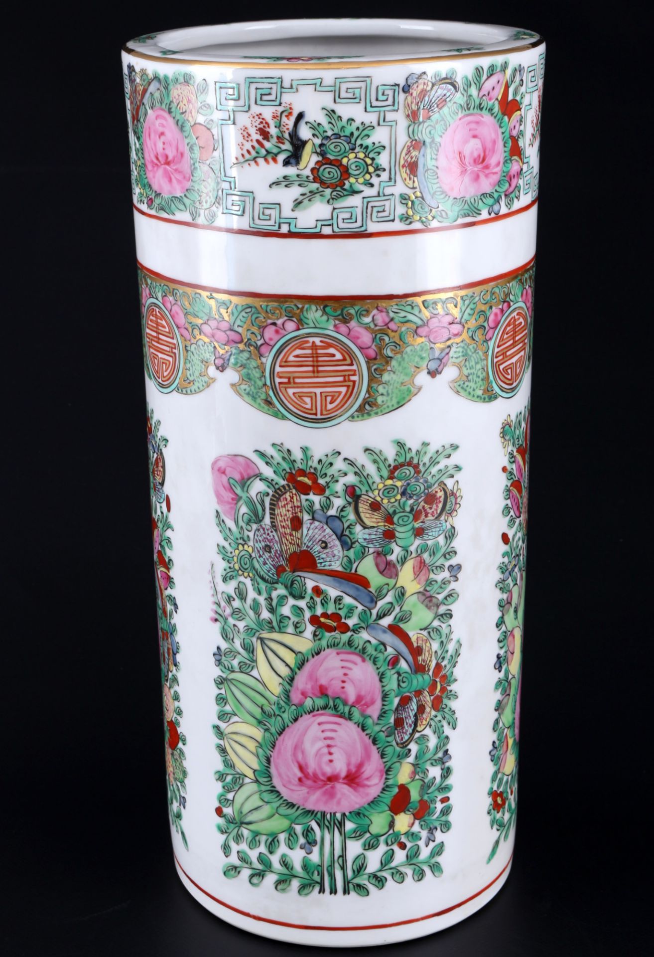 China Family Rose large Bitong / brush cup around 1920/1930, - Image 2 of 4