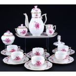Herend Apponyi Purple tea service for 6 persons,