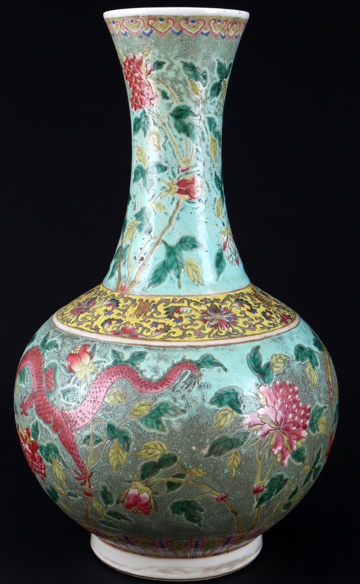 <br>China Family Rose Large Baluster Vase Qing Dynasty 19th Century, - Image 2 of 4