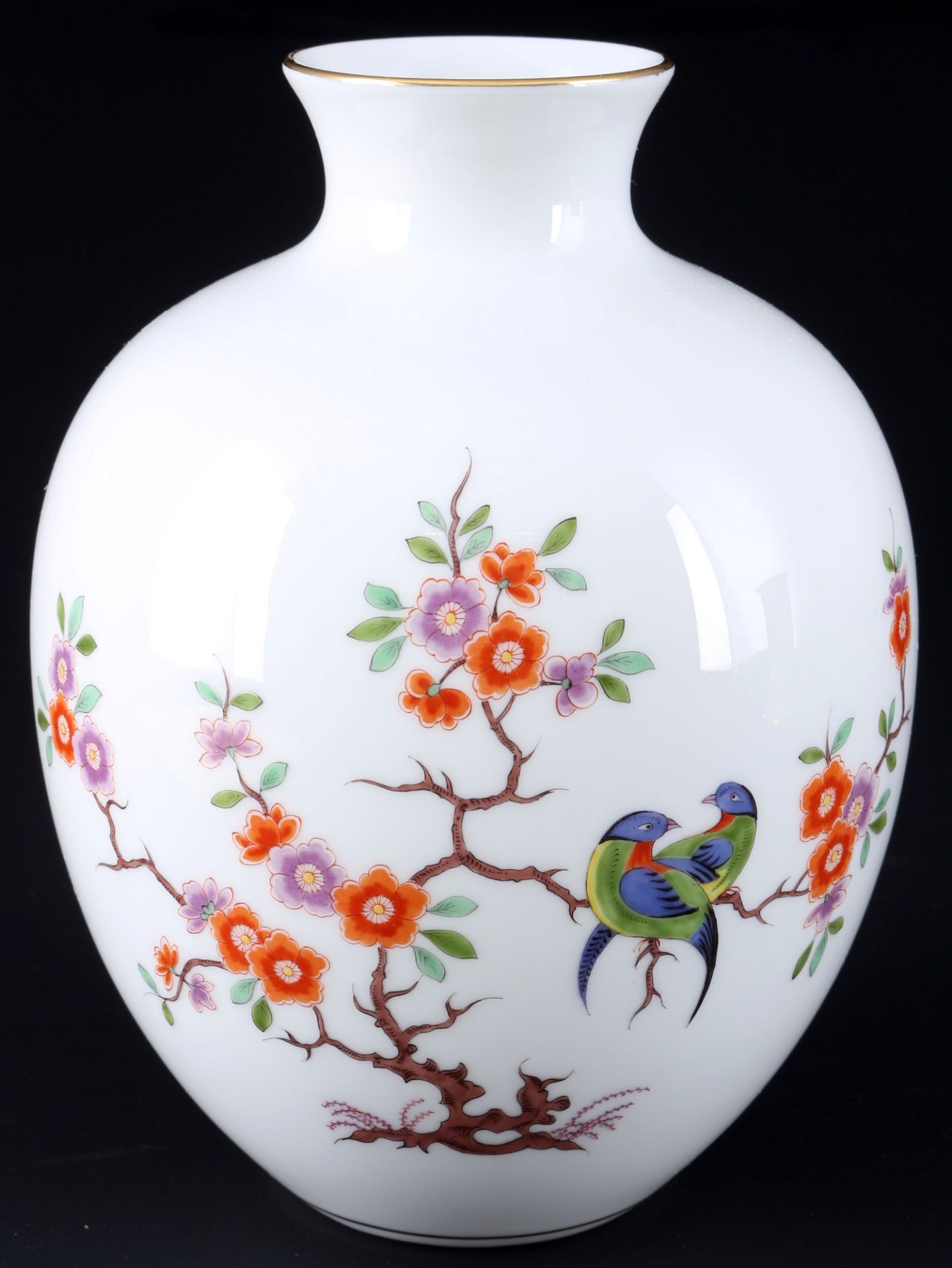 Meissen Indische Blumen- und Vogelmalerei 2 Vasen 1.Wahl, - Bild 2 aus 5