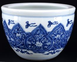 China blue painting pot Shunzhi period 17th century,