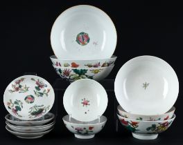 China Family Rose Collection Bowls and Plates Tongzhi-Guangxu Period,