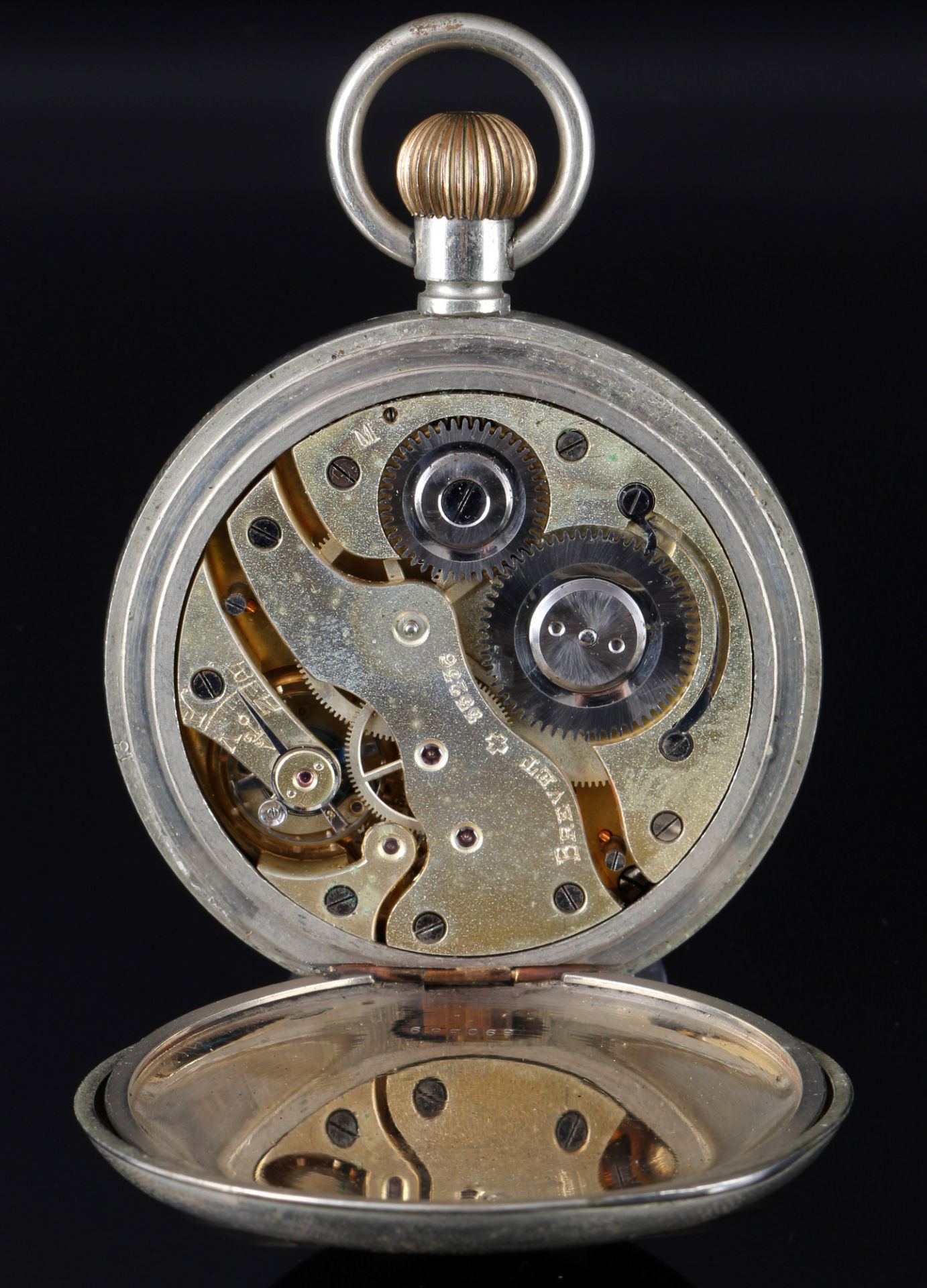 Brevet Taschenuhr als Reiseuhr in 925 Sterling Silbergehäuse um 1900, - Bild 6 aus 8