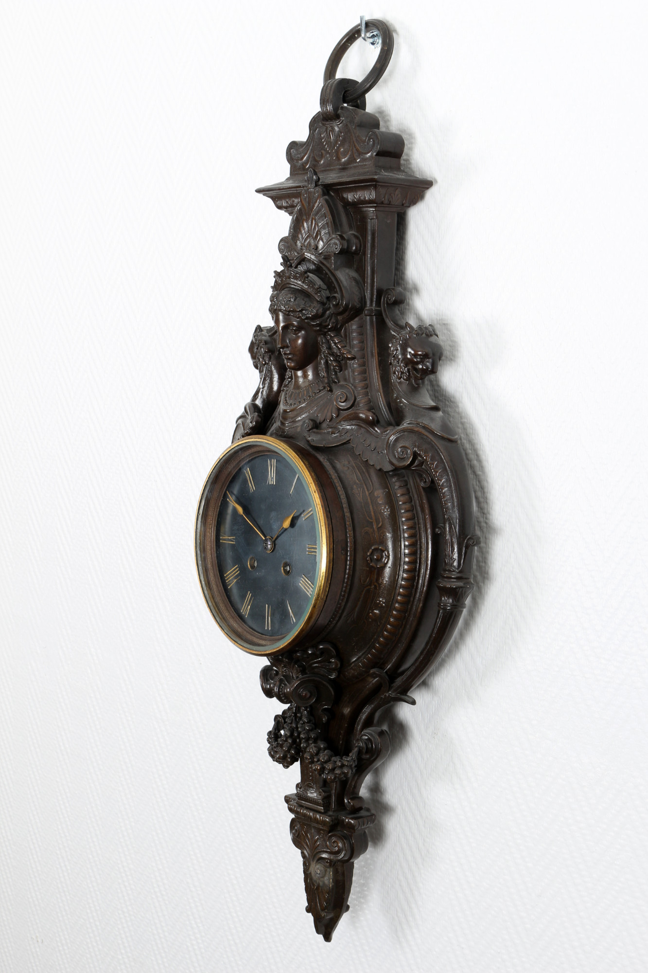 Large wall clock H 77 cm, France 19th century, - Image 2 of 4