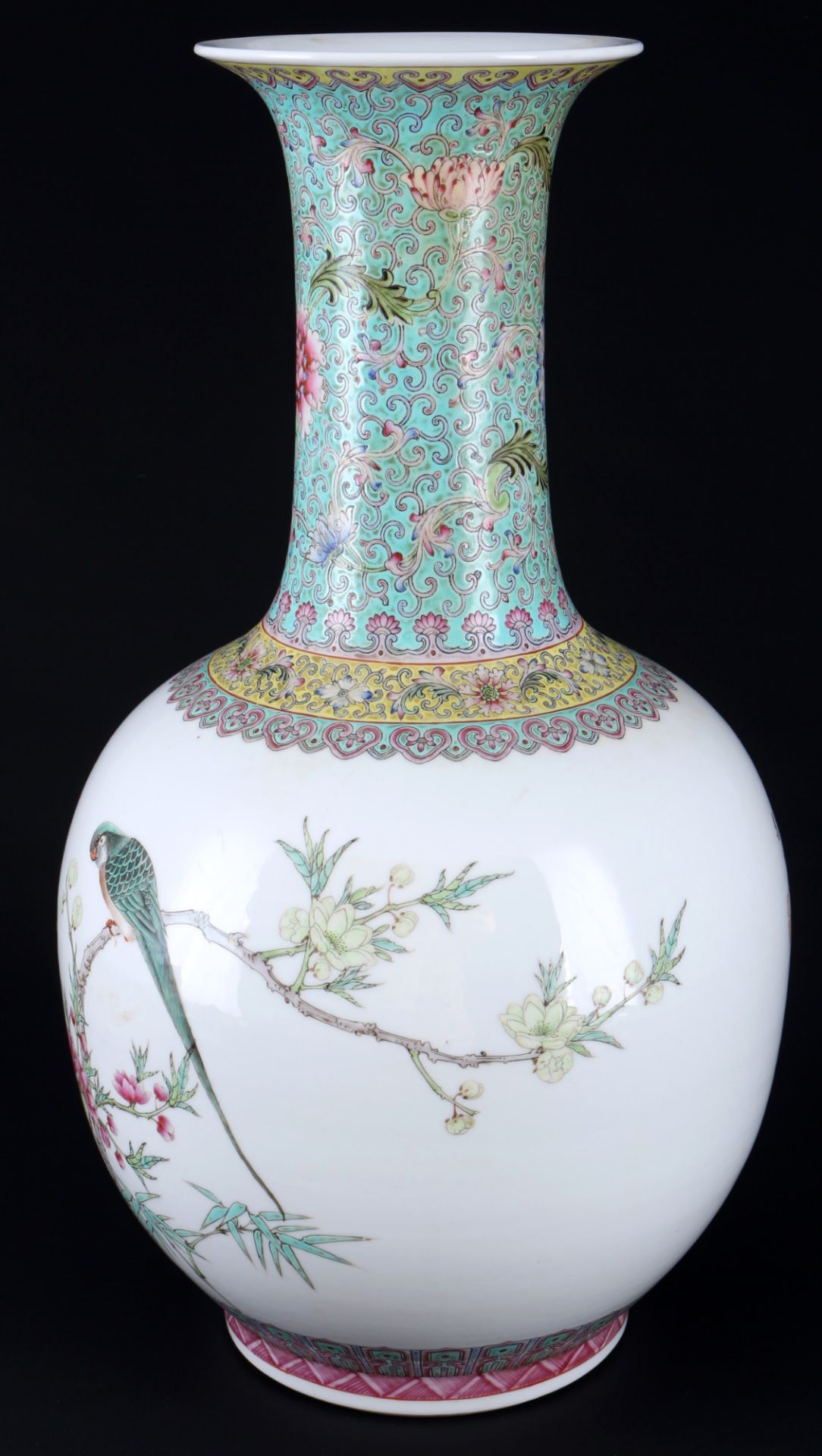 <br>China family rose baluster vase around 1949-1970, - Image 2 of 5