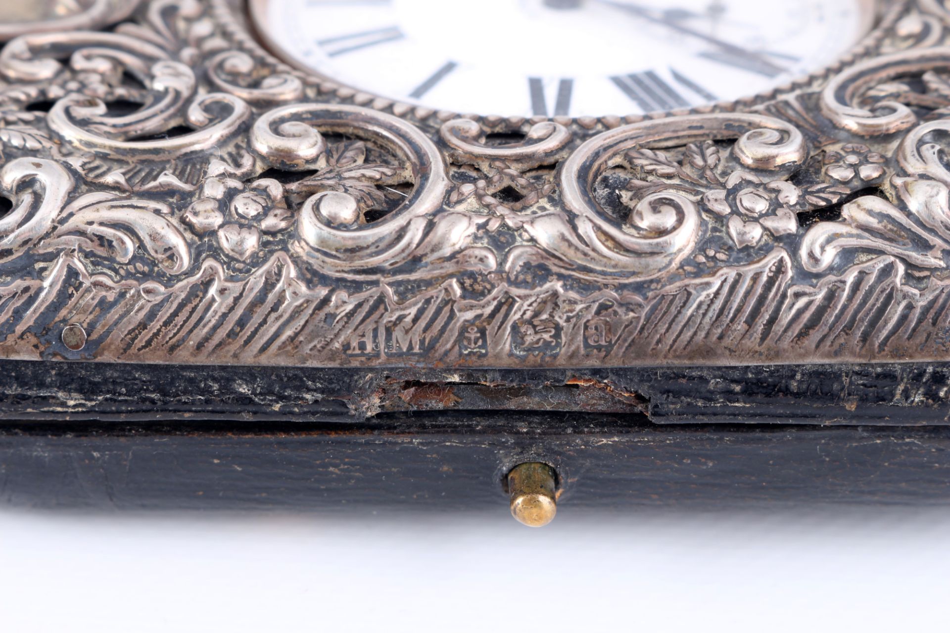 Brevet Taschenuhr als Reiseuhr in 925 Sterling Silbergehäuse um 1900, - Bild 7 aus 8