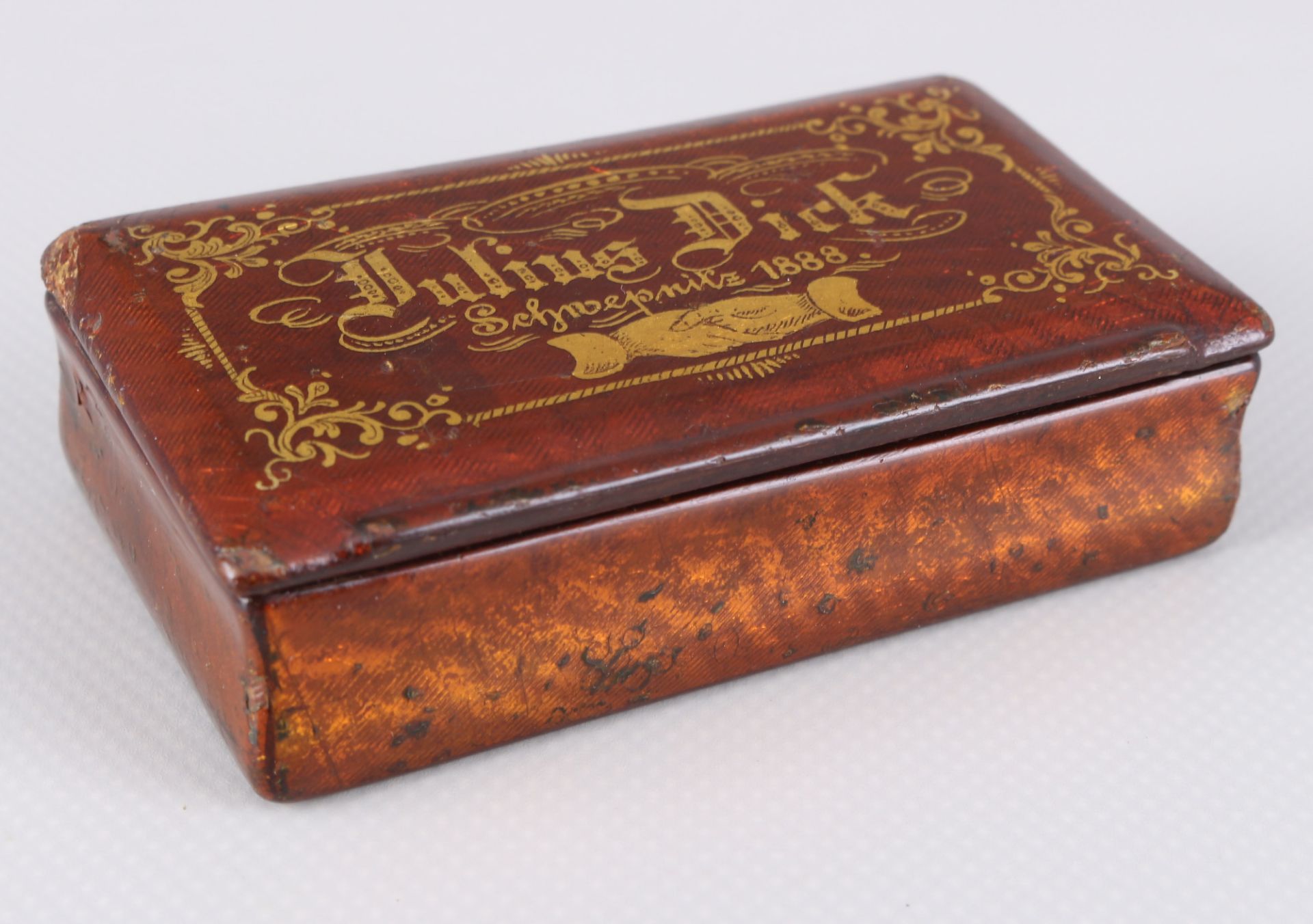 2 lacquer cans of tobacco 19th century, - Image 3 of 5