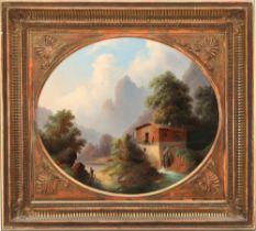 Franz BARBARINI (1804-1873) Gebirgslandschaft mit Wassermühle,