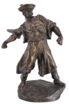 Bronze ungarischer Lassowerfer um 1920, wohl Janos PASZTOR (1881-1945), bronze hungarian lasso throw