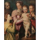 Italian old master 17th century, Madonna with Christ and saints,