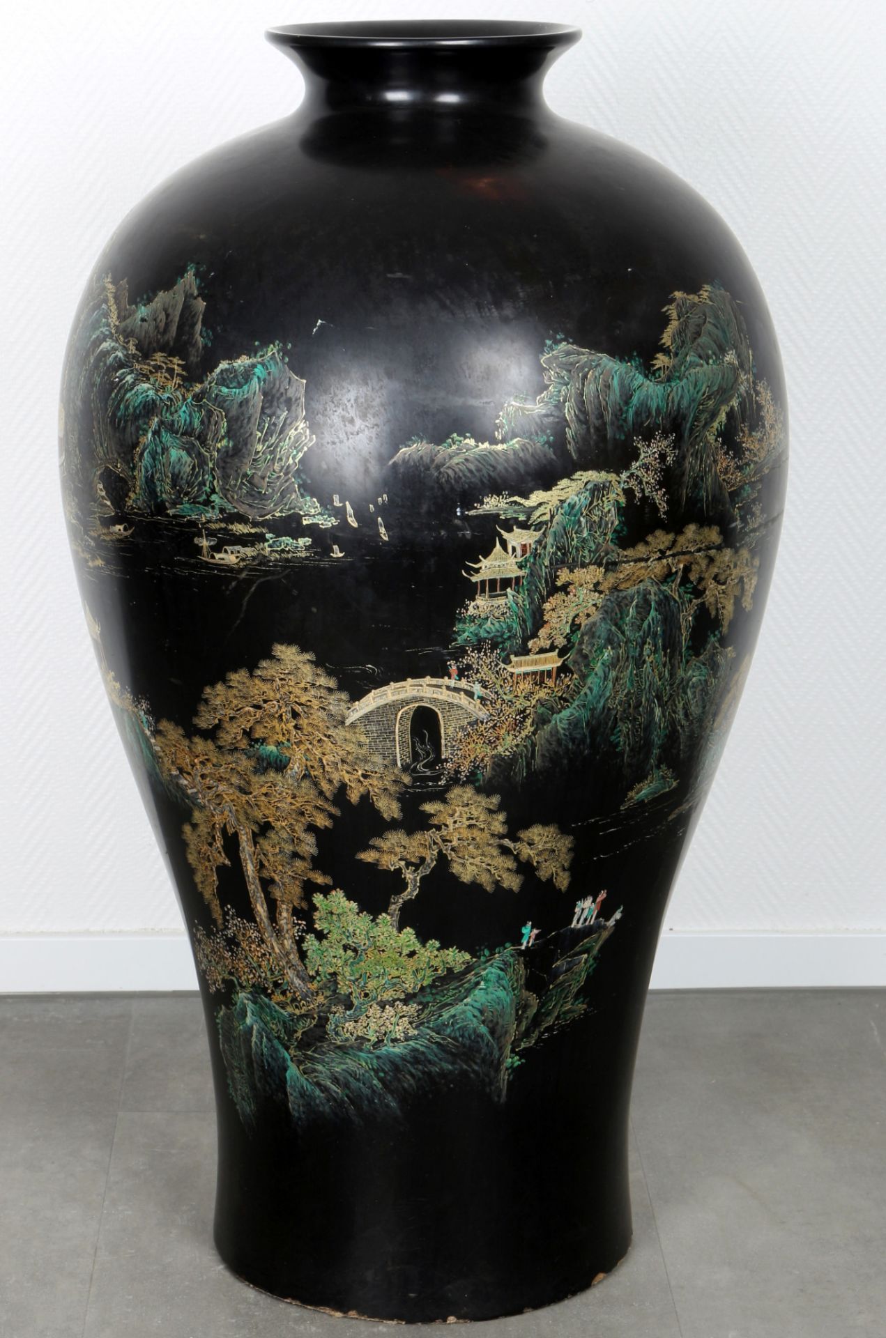 China 2 huge lacquer vases H 98 cm, - Image 5 of 6