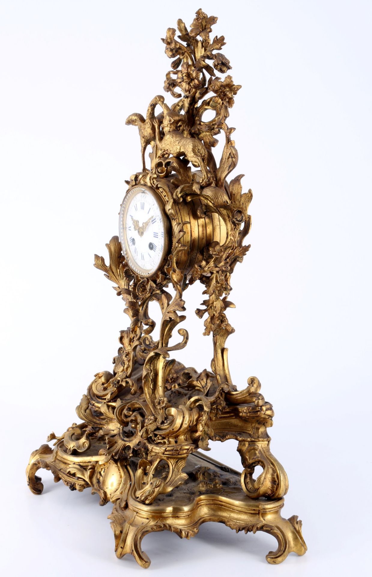 Large bronze rococo pendule, France 19th century, - Image 4 of 6