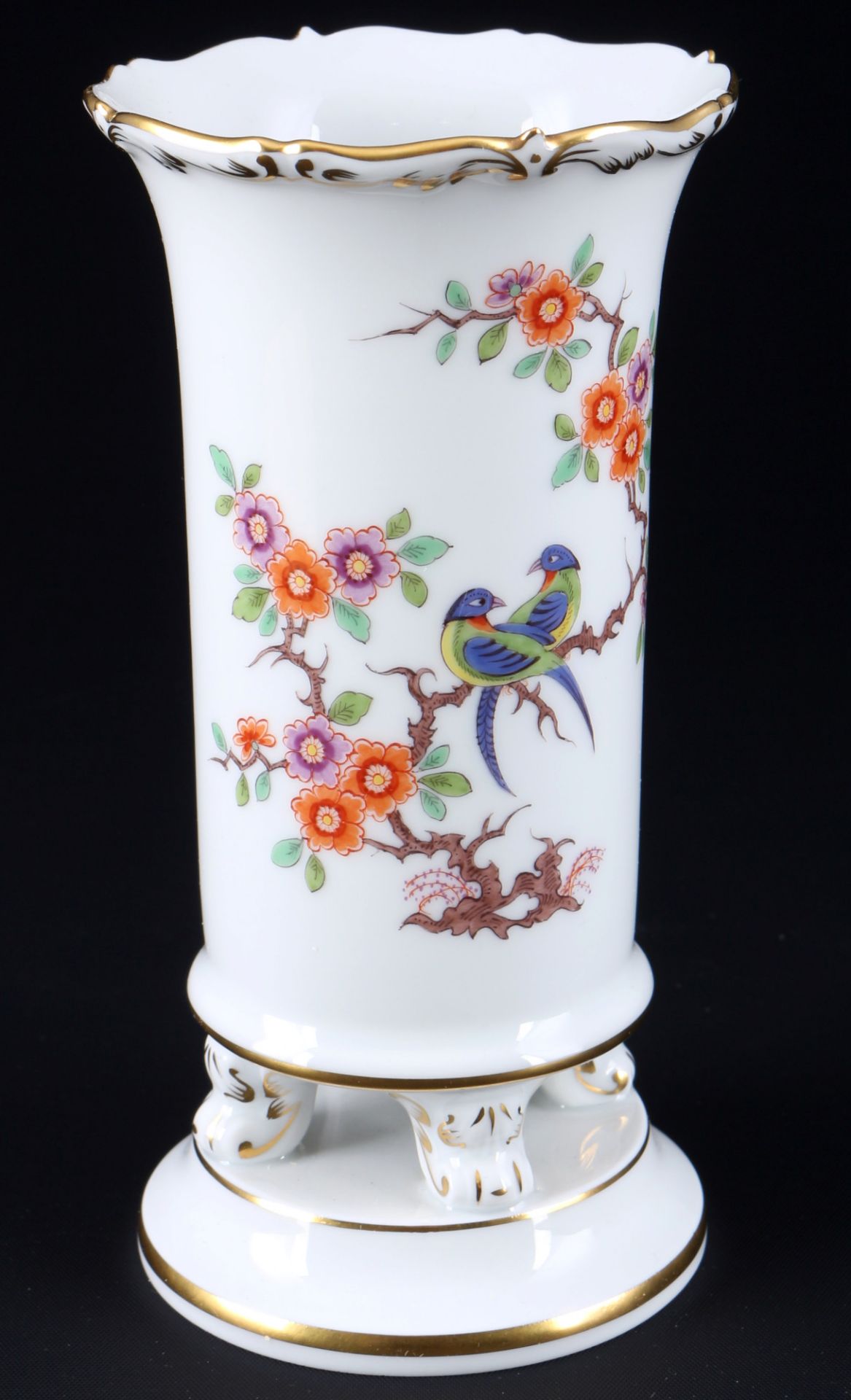 Meissen Indische Blumen- und Vogelmalerei 2 Vasen 1.Wahl, - Bild 3 aus 5