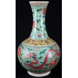 China Familie Rose große Balustervase Qing Dynastie 19. Jahrhundert,