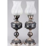 925 silver pair of table lamps,