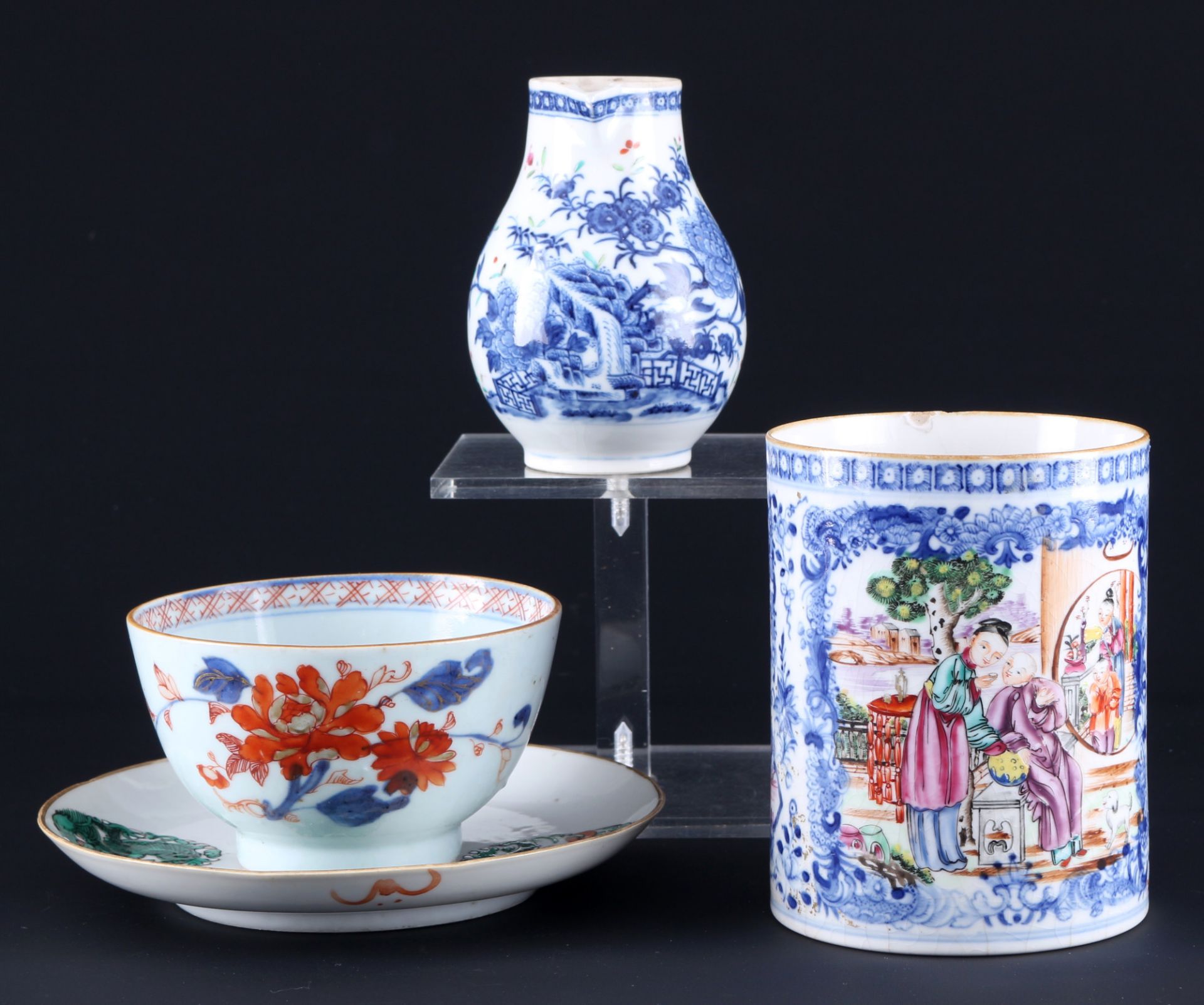 China lot with plate, bowl, tankard and jug Qing Dynasty, - Image 2 of 9