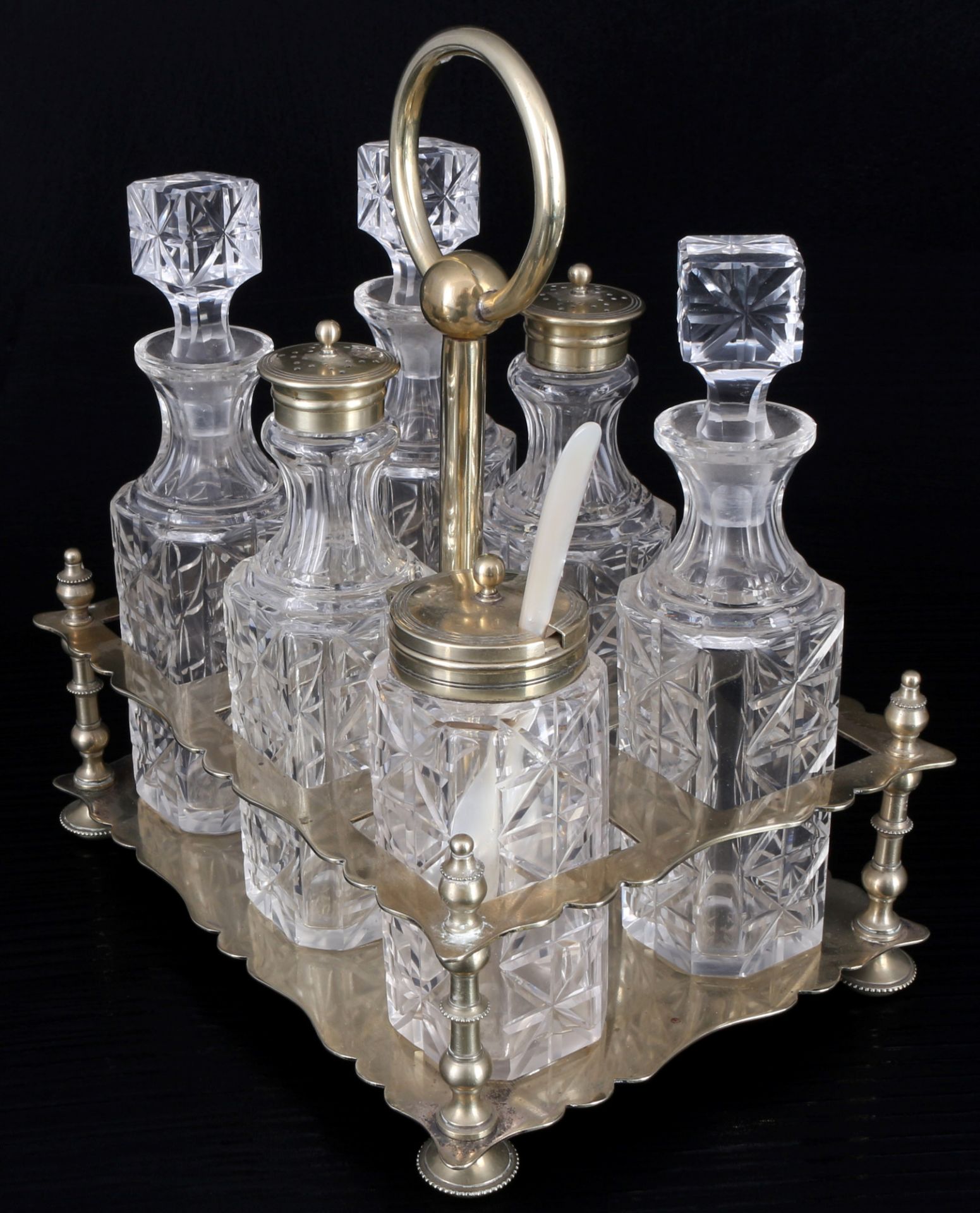 Victorian Cruet Set of 6 Bottles, William Owen Leeds, - Image 3 of 5